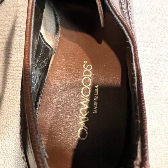 VTG Oakwood Kidskin Upper Oxford Wingtip Brown Men’s Shoes USA Made 9 Beautiful main image 10